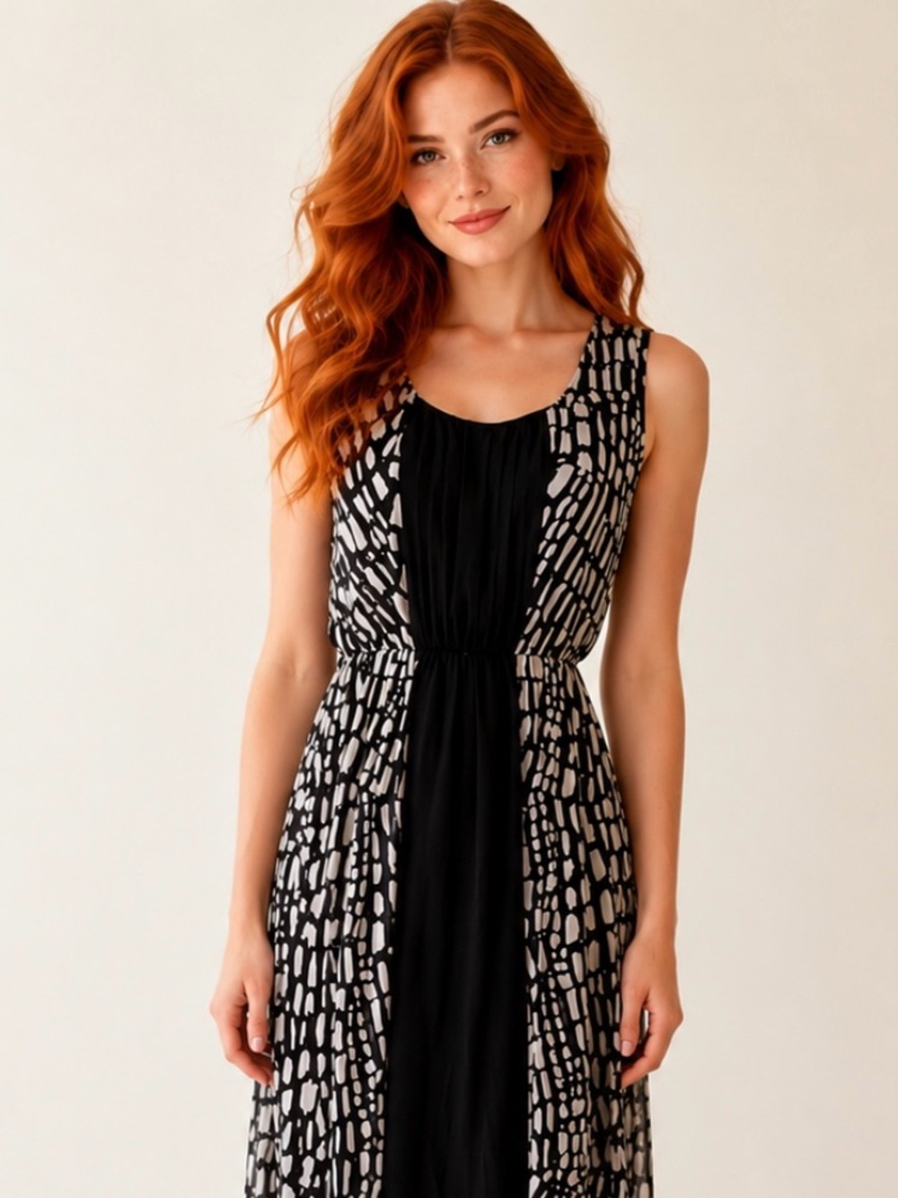 Calvin Klein Black and White Maxi Dress